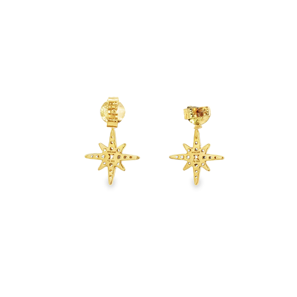 Ania Haie Gold-Plated Sterling Silver CZ Nova Star Dangle Earrings Image 3 Jo & Co. Jewelers Hardy, VA