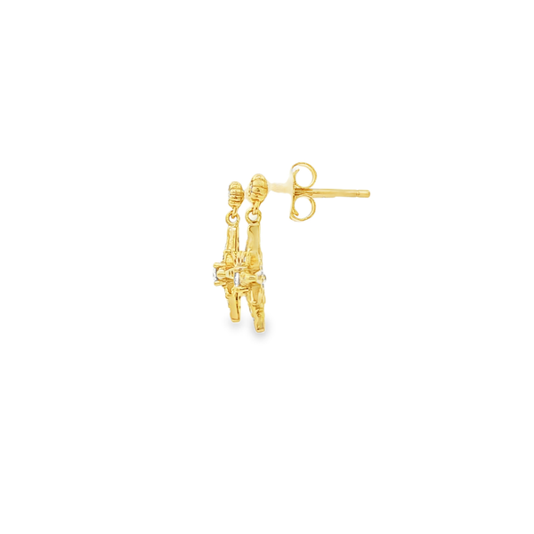 Ania Haie Gold-Plated Sterling Silver CZ Nova Star Dangle Earrings Image 4 Jo & Co. Jewelers Hardy, VA