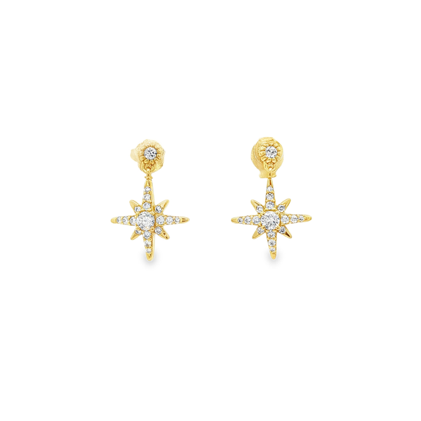 Ania Haie Gold-Plated Sterling Silver CZ Nova Star Dangle Earrings Jo & Co. Jewelers Hardy, VA