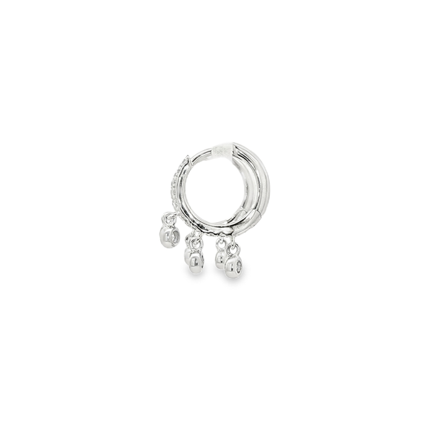 Ania Haie Sterling Silver Clear CZ Triple Drop Hoop Earrings Image 4 Jo & Co. Jewelers Hardy, VA