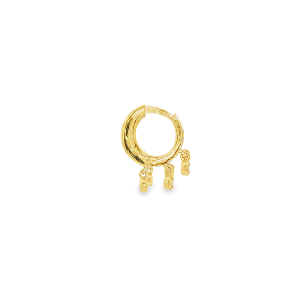 Ania Haie Gold-Plated Sterling Silver CZ Triple Drop Hoop Earrings Image 2 Jo & Co. Jewelers Hardy, VA