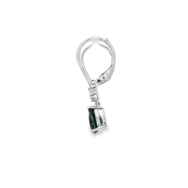 14K White Gold London Blue Topaz & Diamond Drop Earrings Image 4 Jo & Co. Jewelers Hardy, VA