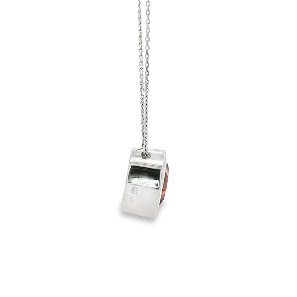 14K White Gold Bezel-Set Citrine Pendant Necklace Image 2 Jo & Co. Jewelers Hardy, VA