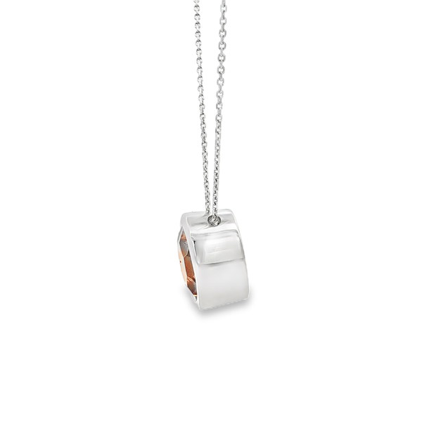 14K White Gold Bezel-Set Citrine Pendant Necklace Image 4 Jo & Co. Jewelers Hardy, VA