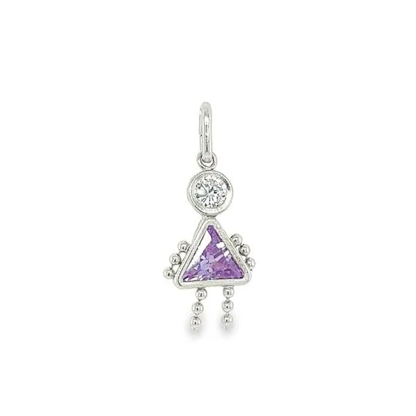 Sterling Silver June Trillion Cut Lavender Imitation Girl Charm Jo & Co. Jewelers Hardy, VA
