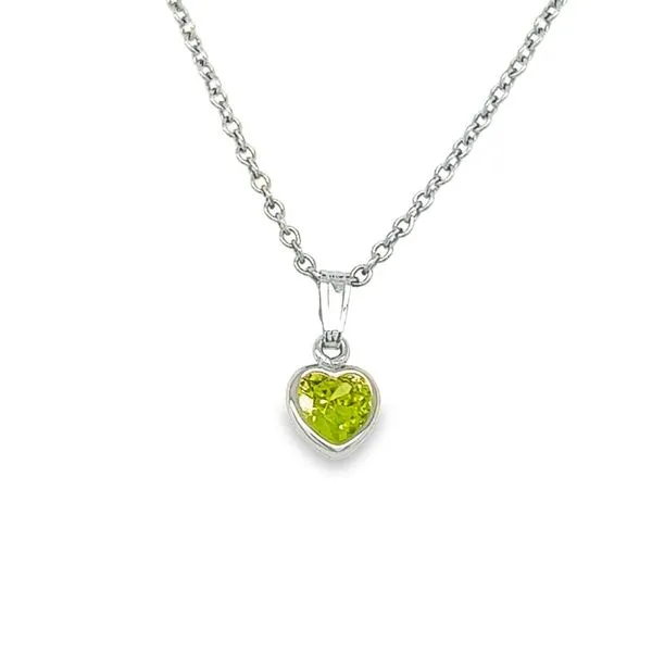Childrens Sterling Silver Heart Shaped August Cubic Zirconium Pendant Jo & Co. Jewelers Hardy, VA