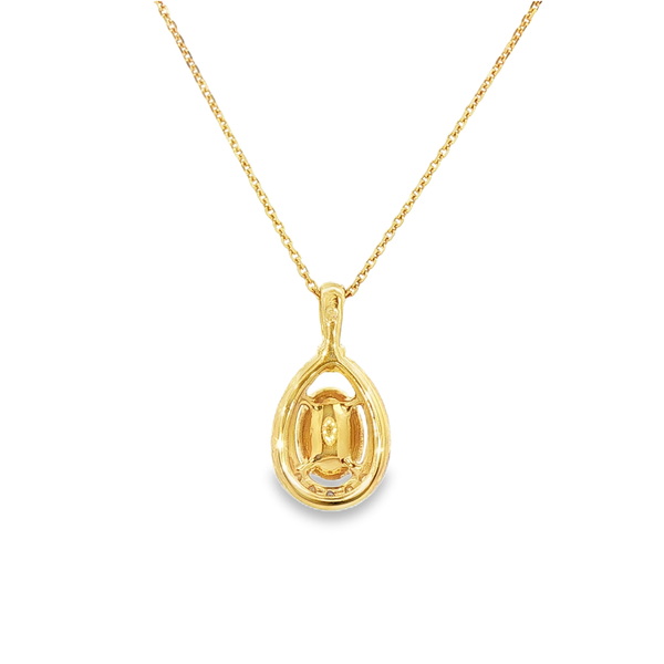 14K Yellow Gold Oval Opal Pendant with .08ctw Diamonds Image 3 Jo & Co. Jewelers Hardy, VA