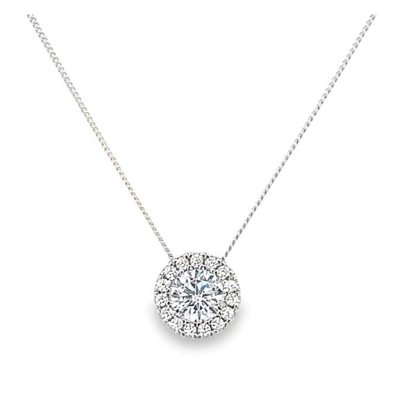 Sterling Silver Round April Birthstone Pendant with Cubic Zirconium Halo Jo & Co. Jewelers Hardy, VA