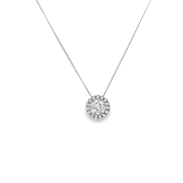 Sterling Silver April Birthstone CZ Halo Pendant Necklace Jo & Co. Jewelers Hardy, VA