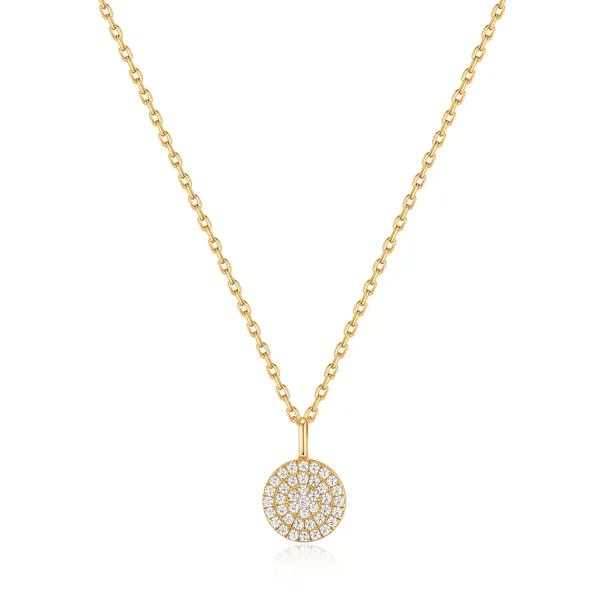 Ania Haie 14K Yellow Plated Sterling Silver Cubic Zirconium Glam Disc Pendant Jo & Co. Jewelers Hardy, VA