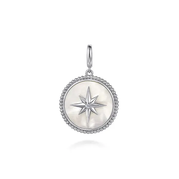 Gabriel Sterling Silver White Sapphire and Mother Of Pearl Beaded Bujukan Starburst Charm Jo & Co. Jewelers Hardy, VA