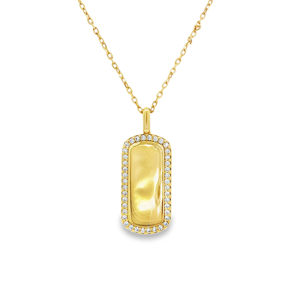 Ania Haie Gold-Plated Sterling Silver Sparkling Tag Pendant Necklace Jo & Co. Jewelers Hardy, VA