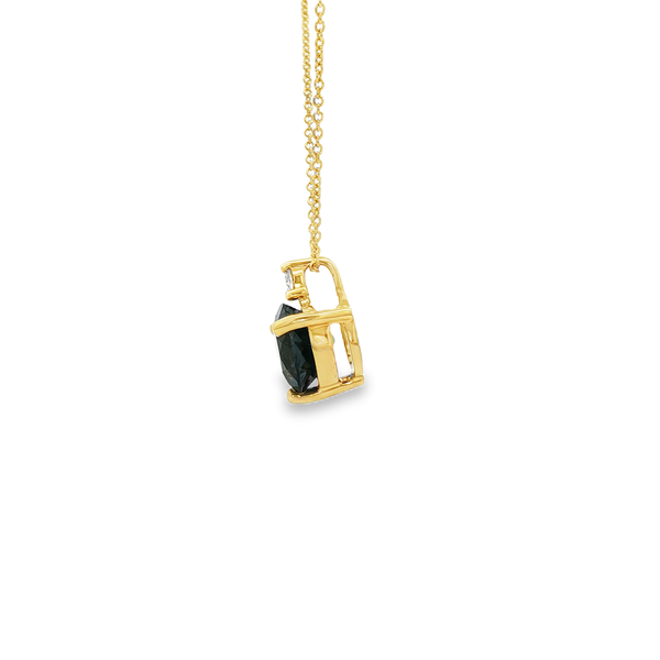 14K Yellow Gold London Blue Topaz & Diamond Pendant Necklace Image 4 Jo & Co. Jewelers Hardy, VA