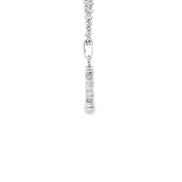 Sterling Silver Bezel-Set Clear CZ Cross Pendant Necklace Image 2 Jo & Co. Jewelers Hardy, VA