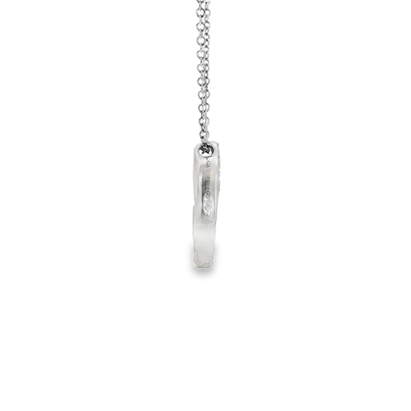 Gabriel Sterling Silver Open Heart White Sapphire Pendant Necklace Image 2 Jo & Co. Jewelers Hardy, VA