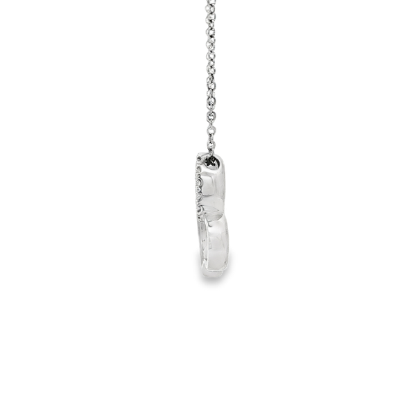 Gabriel Sterling Silver Open Heart White Sapphire Pendant Necklace Image 4 Jo & Co. Jewelers Hardy, VA