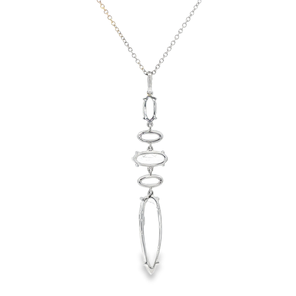 14K White Gold White Topaz & Diamond Multi-Stone Drop Pendant Necklace .08Tw Image 3 Jo & Co. Jewelers Hardy, VA
