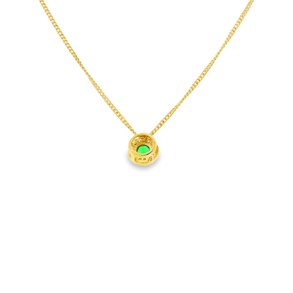 Gold Vermeil Sterling Silver May Birthstone Halo Pendant Necklace Image 3 Jo & Co. Jewelers Hardy, VA