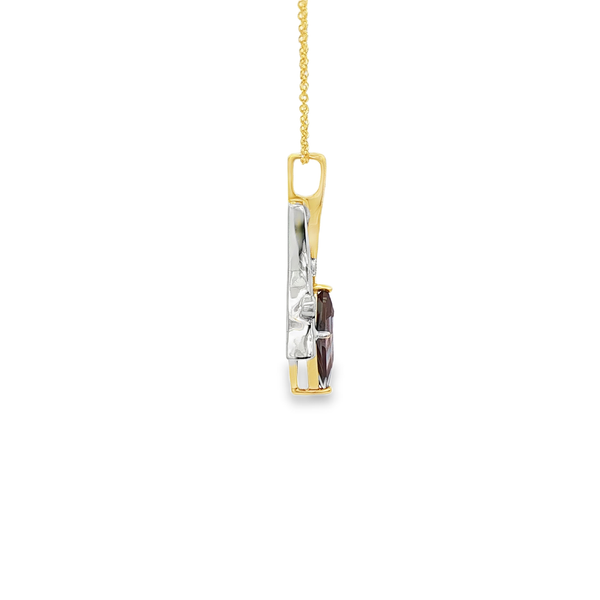 14K Yellow & White Gold Created Alexandrite Diamond Pendant Necklace 18 Inch Image 2 Jo & Co. Jewelers Hardy, VA