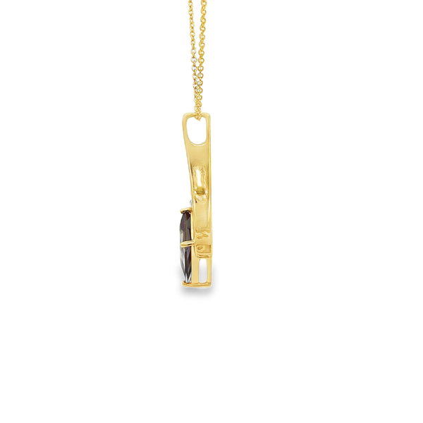 14K Yellow & White Gold Created Alexandrite Diamond Pendant Necklace 18 Inch Image 4 Jo & Co. Jewelers Hardy, VA