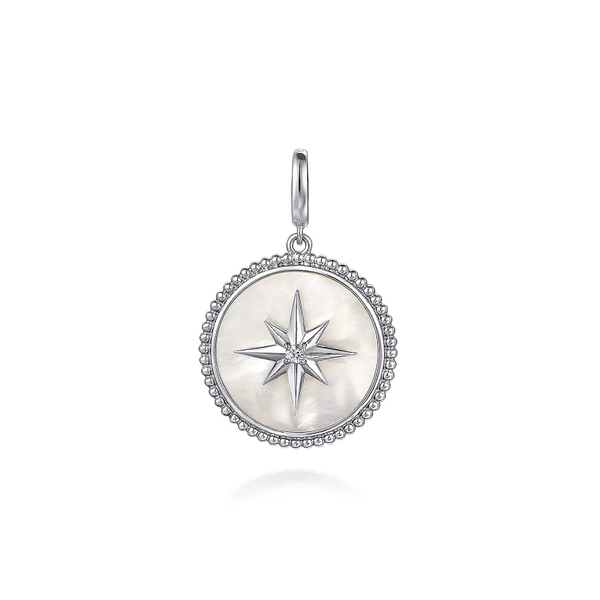Gabriel Sterling Silver White Sapphire and Mother Of Pearl Beaded Bujukan Starburst Charm Jo & Co. Jewelers Hardy, VA
