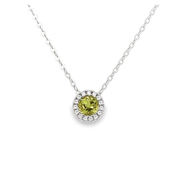 Sterling Silver Round August Birthstone Pendant with Cubic Zirconium Halo Jo & Co. Jewelers Hardy, VA