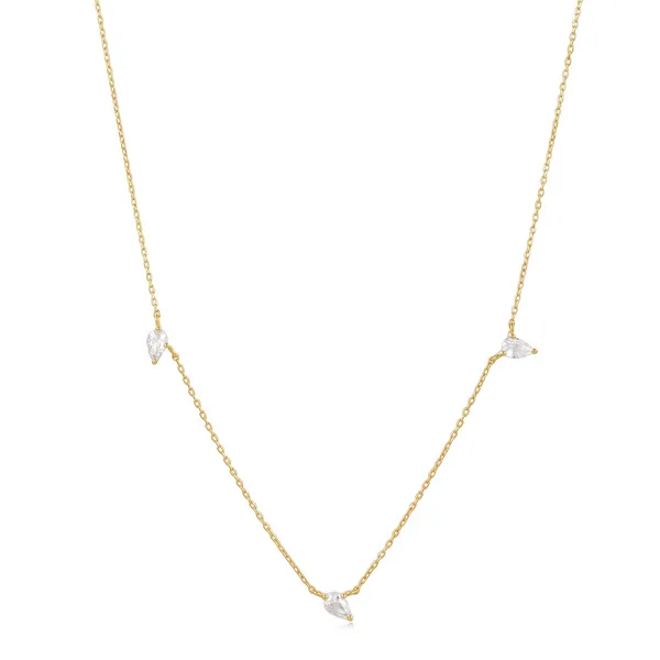 14K Yellow Gold Pear Shaped White Sapphire Necklace Jo & Co. Jewelers Hardy, VA