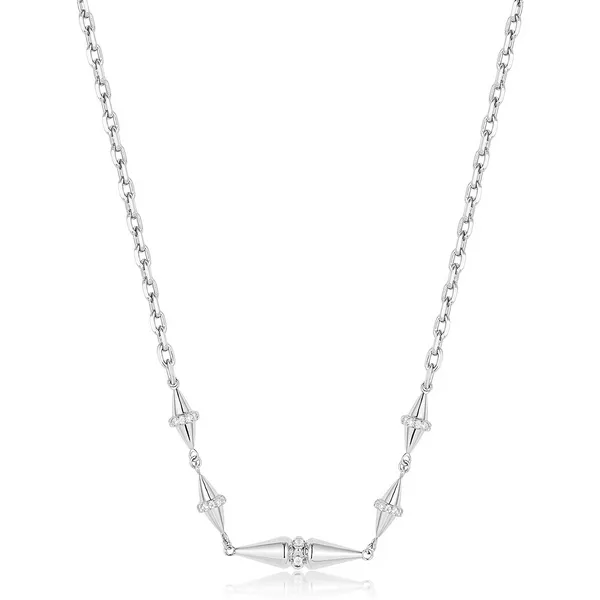 Sterling Silver Cubic Zirconium Geometric Chain Necklace Jo & Co. Jewelers Hardy, VA