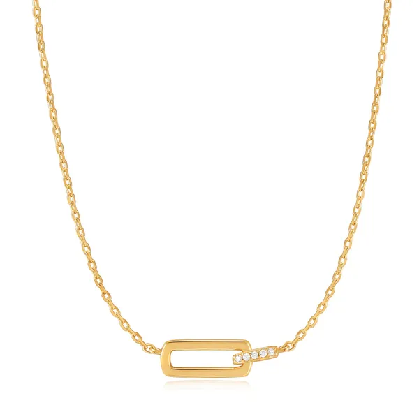 14K Plated Sterling Silver Cubic Zirconium Glam Interlocking Necklace Jo & Co. Jewelers Hardy, VA