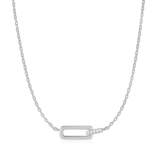 Sterling Silver Cubic Zirconium Glam Interlocking Necklace Jo & Co. Jewelers Hardy, VA