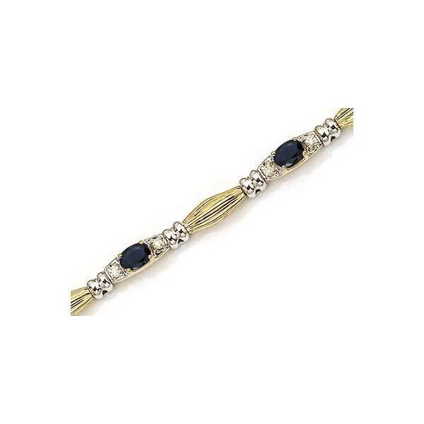 14K Two Toned Sapphire and Diamond Tennis Bracelet Jo & Co. Jewelers Hardy, VA