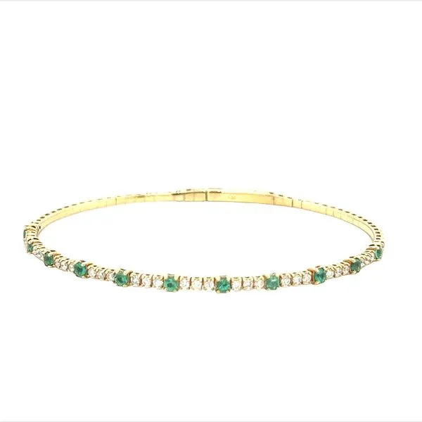 Emerald and Diamond Flex Bangle Bracelet Jo & Co. Jewelers Hardy, VA