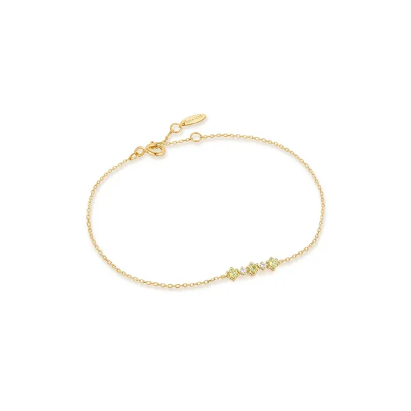 14K Yellow Gold Peridot and White Sapphire Bar Bracelet Jo & Co. Jewelers Hardy, VA