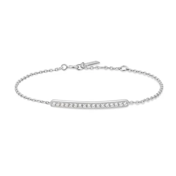 Ania Haie Sterling Silver Clear CZ Curved Bar Bracelet Jo & Co. Jewelers Hardy, VA