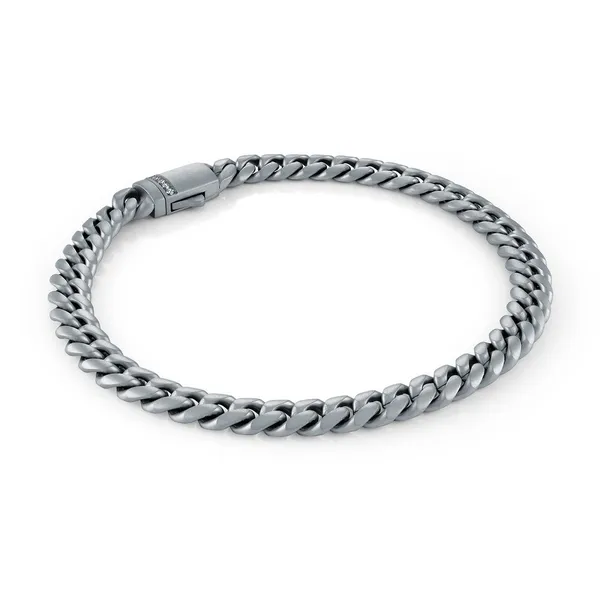 Black-Plated Steel Matte Curb Bracelet Jo & Co. Jewelers Hardy, VA
