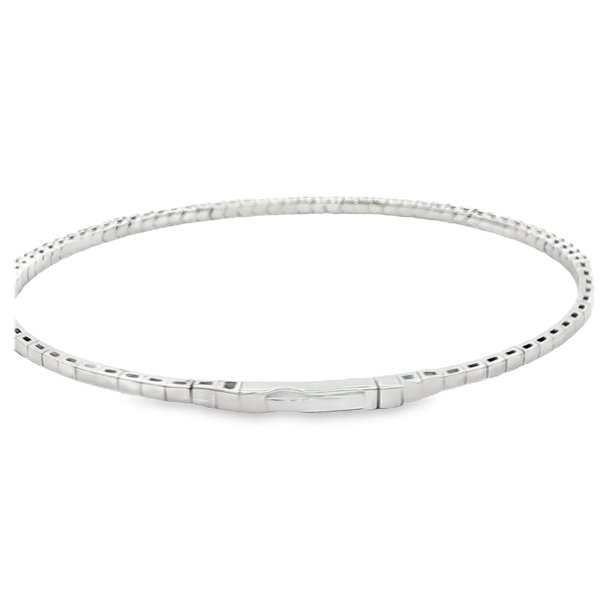 Platinum-Bonded Sterling Silver October Birthstone Flex Bangle Bracelet Image 3 Jo & Co. Jewelers Hardy, VA