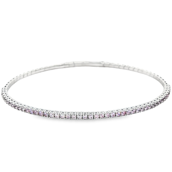 Platinum-Bonded Sterling Silver October Birthstone Flex Bangle Bracelet Jo & Co. Jewelers Hardy, VA