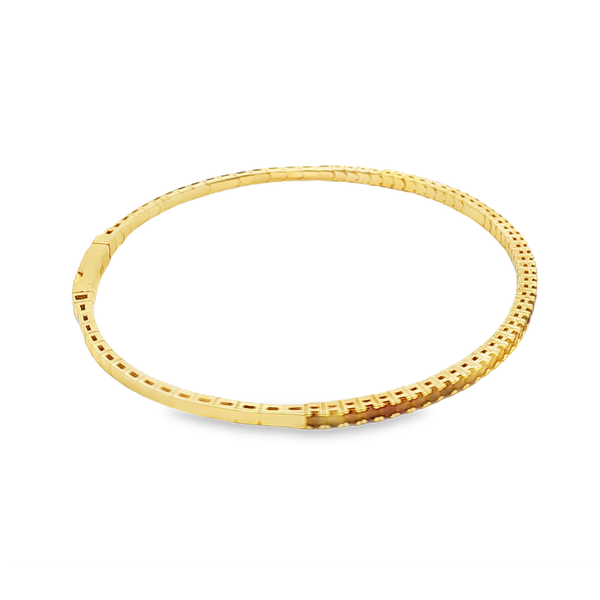 Gold Vermeil Sterling Silver January Birthstone Flex Bangle Bracelet Image 2 Jo & Co. Jewelers Hardy, VA