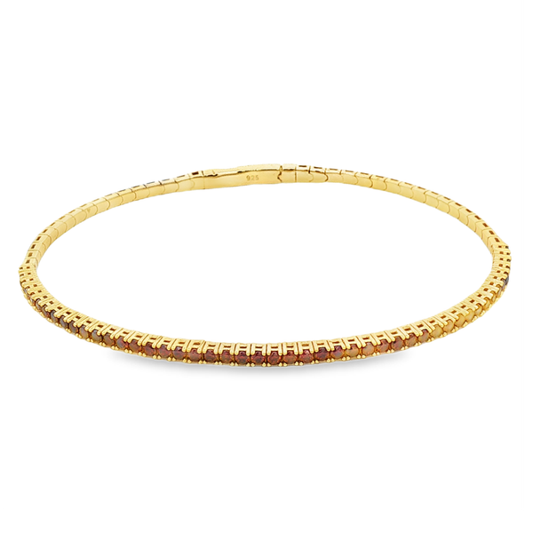 Gold Vermeil Sterling Silver January Birthstone Flex Bangle Bracelet Jo & Co. Jewelers Hardy, VA