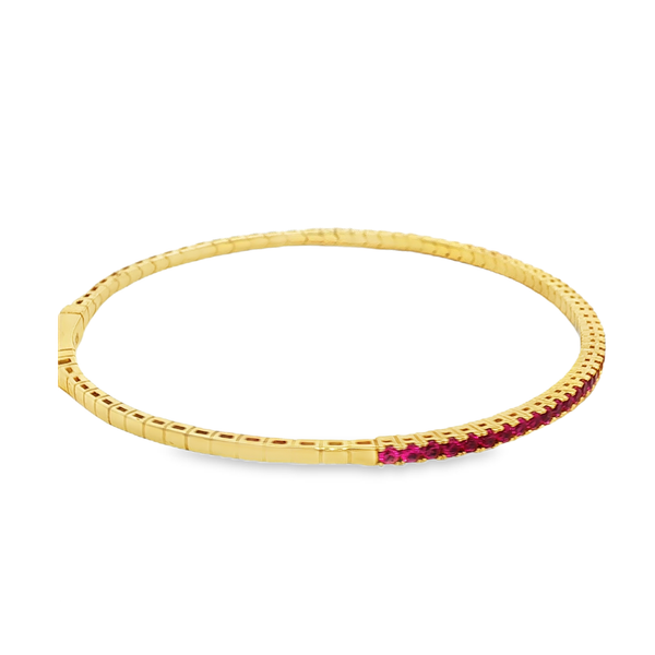 Gold Vermeil Sterling Silver July Birthstone Flex Bangle Bracelet Image 2 Jo & Co. Jewelers Hardy, VA
