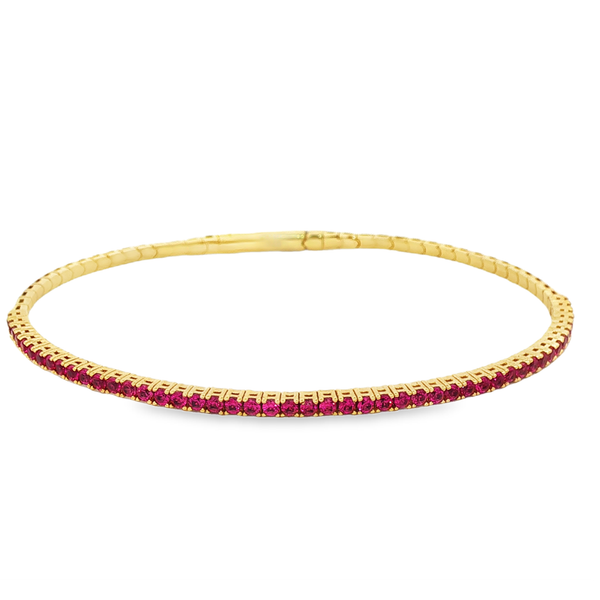 Gold Vermeil Sterling Silver July Birthstone Flex Bangle Bracelet Jo & Co. Jewelers Hardy, VA