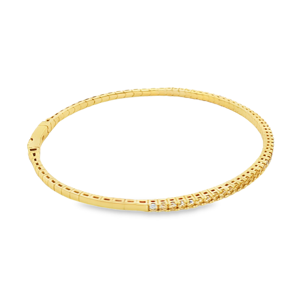 Gold-Vermeil Finished Sterling Silver November Birthstone Flex Bangle Bracelet Image 2 Jo & Co. Jewelers Hardy, VA