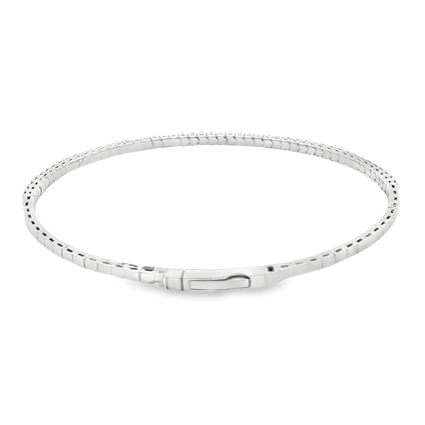 Platinum Bonded Sterling Silver July Birthstone Flex Bangle Bracelet Image 3 Jo & Co. Jewelers Hardy, VA