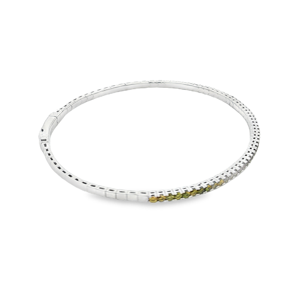 Platinum Bonded Sterling Silver August Birthstone Flex Bangle Bracelet Image 2 Jo & Co. Jewelers Hardy, VA