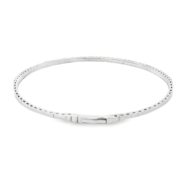 Platinum Bonded Sterling Silver August Birthstone Flex Bangle Bracelet Image 3 Jo & Co. Jewelers Hardy, VA