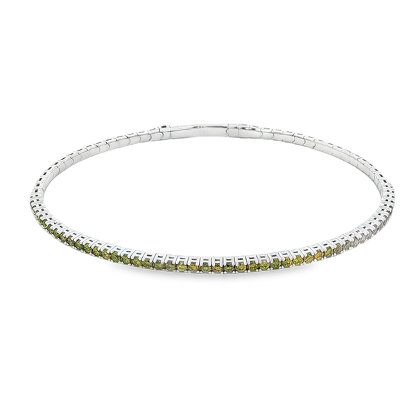 Platinum Bonded Sterling Silver August Birthstone Flex Bangle Bracelet Jo & Co. Jewelers Hardy, VA