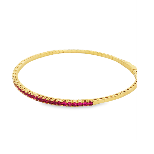 Gold Vermeil Sterling Silver July Birthstone Flex Bangle Bracelet Image 4 Jo & Co. Jewelers Hardy, VA