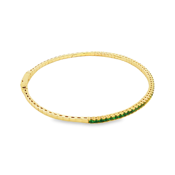 Gold Vermeil Sterling Silver May Birthstone Flex Bangle Bracelet Image 2 Jo & Co. Jewelers Hardy, VA
