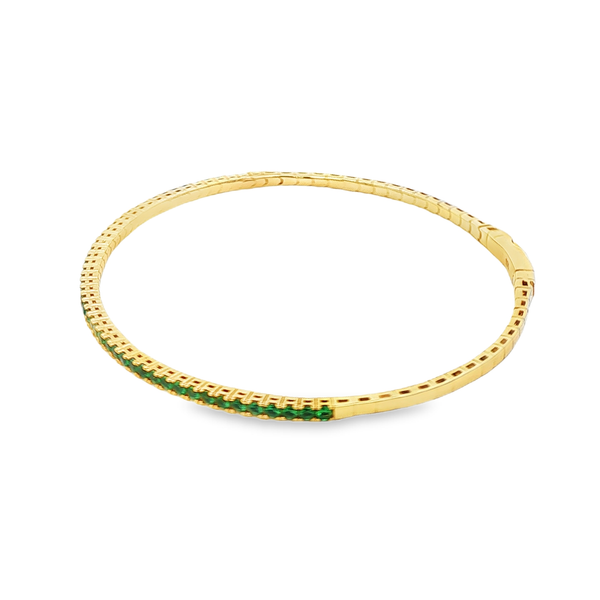 Gold Vermeil Sterling Silver May Birthstone Flex Bangle Bracelet Image 4 Jo & Co. Jewelers Hardy, VA