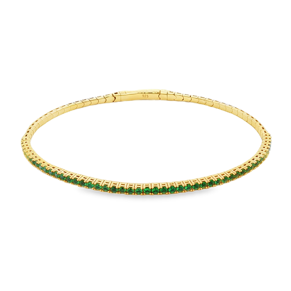 Gold Vermeil Sterling Silver May Birthstone Flex Bangle Bracelet Jo & Co. Jewelers Hardy, VA